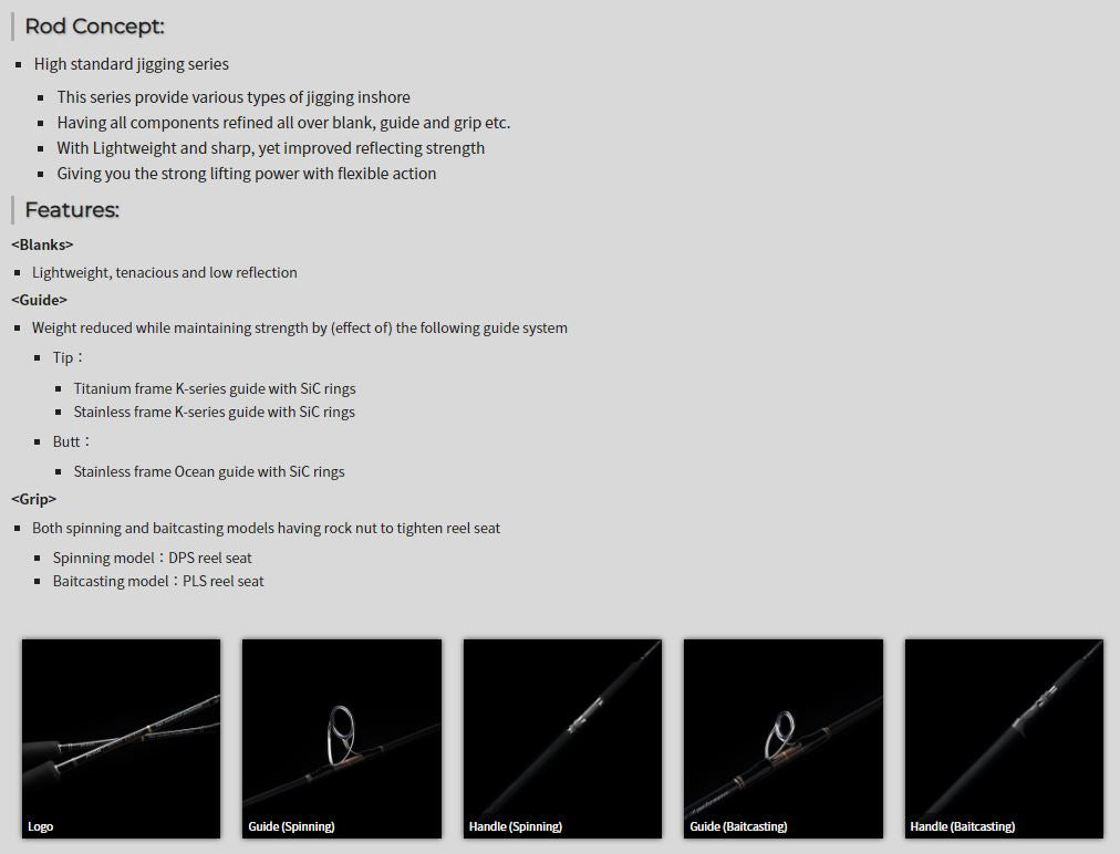 Tenryu Rod Baitcast Jig Zam Deep Rider JDR 581B-4K (0037)